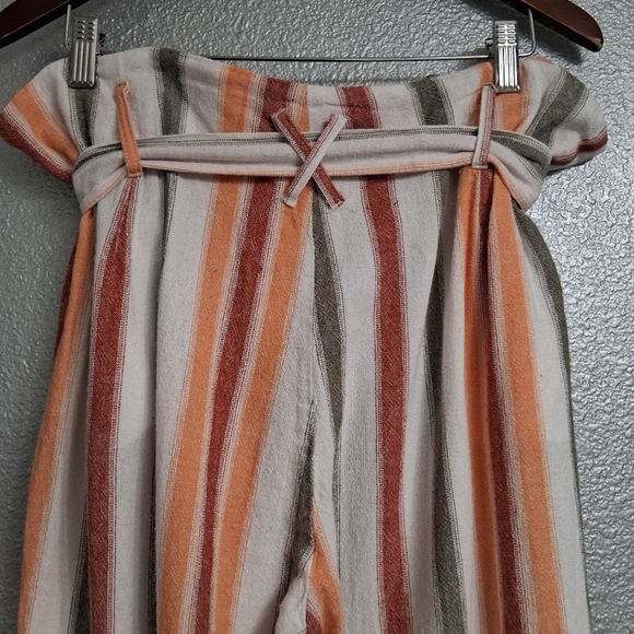 Dear Grace With Love Striped Paper Bag Cropped Pants  Size XL - Picture 6 of 10